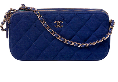 Small Zip Clutch With Chain, front view